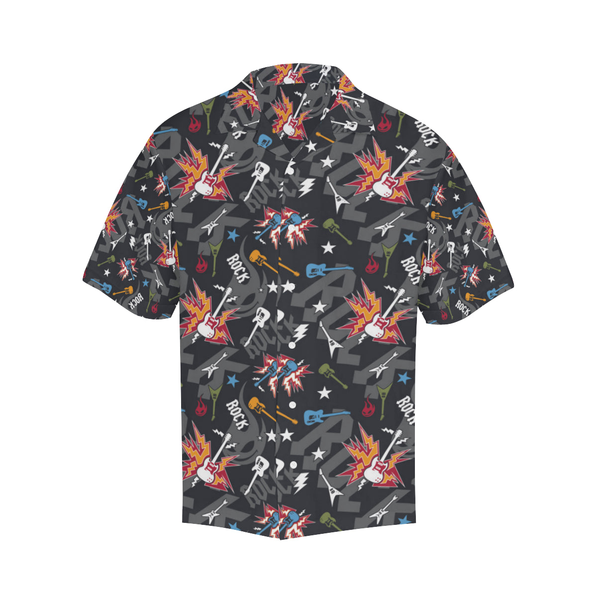 Rock and Roll Pattern Print Design A01 Men's Hawaiian Shirt