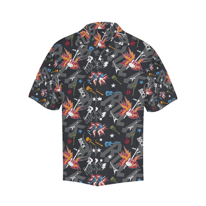 Rock and Roll Pattern Print Design A01 Men's Hawaiian Shirt