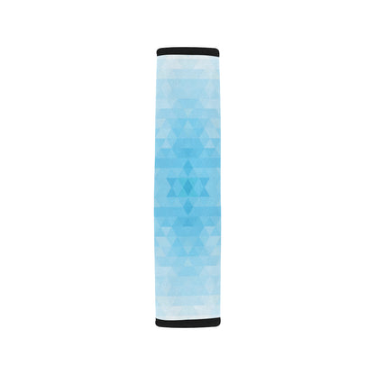 Geometric Blue Pattern Print Design 01 Car Seat Belt Cover