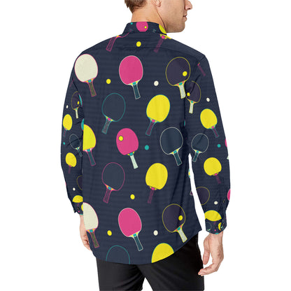 Ping Pong Pattern Print Design A04 Men's Long Sleeve Shirt