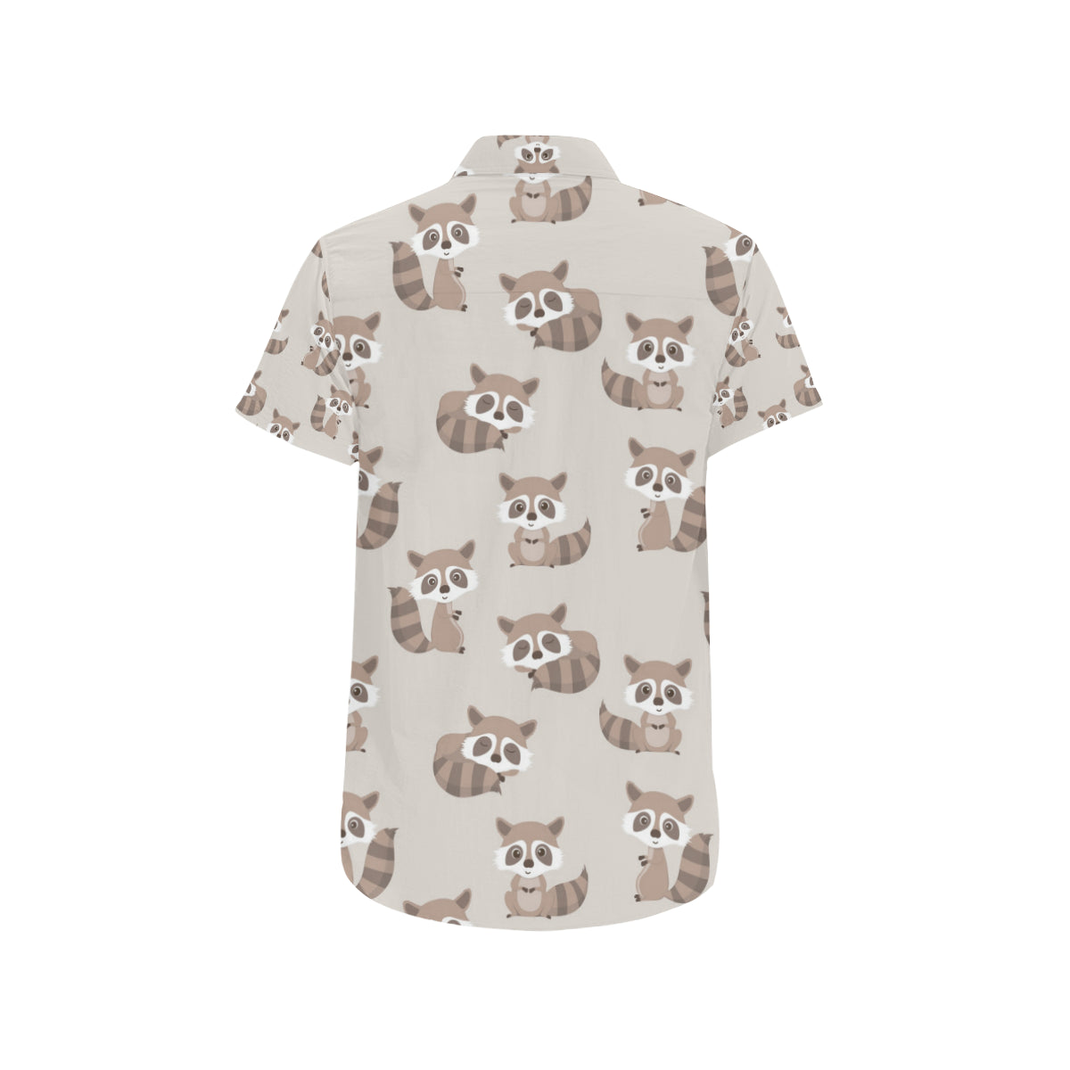 Raccoon Pattern Print Design A05 Men's Short Sleeve Button Up Shirt
