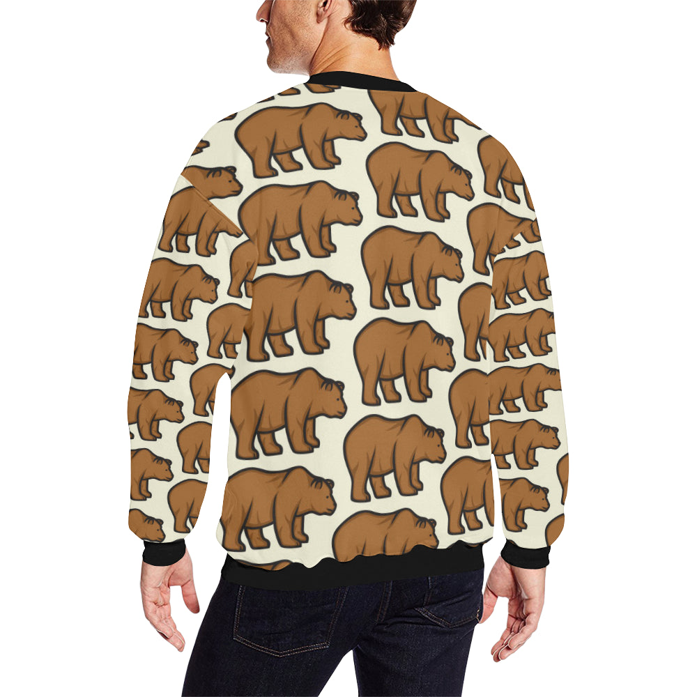 Bear Pattern Print Design BE05 Men Long Sleeve Sweatshirt