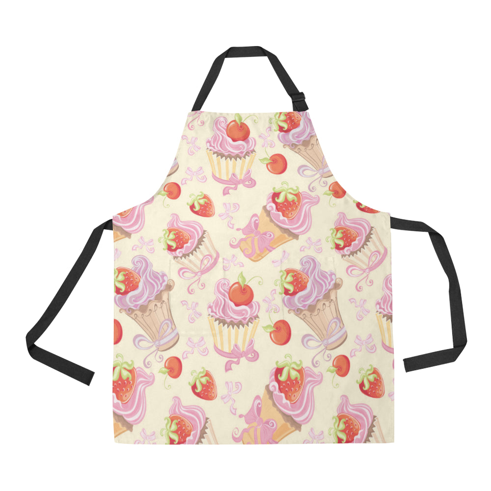 Strawberry Pink CupCake Apron with Pocket