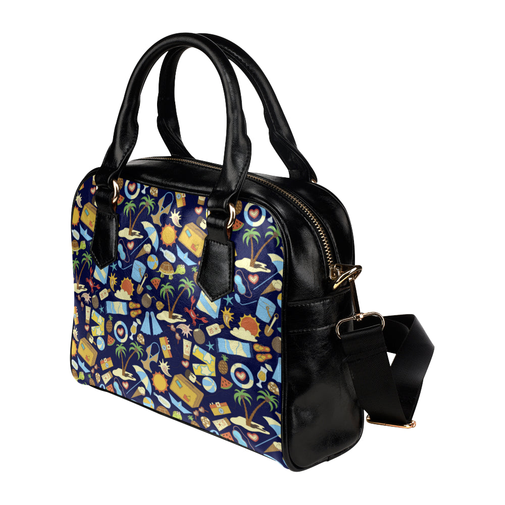 Beach Themed Pattern Print Design 04 Shoulder Handbag
