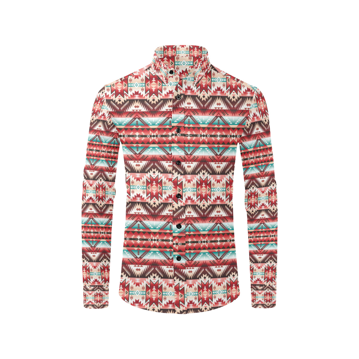 Aztec Western Style Print Pattern Men's Long Sleeve Shirt