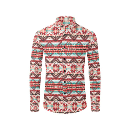 Aztec Western Style Print Pattern Men's Long Sleeve Shirt