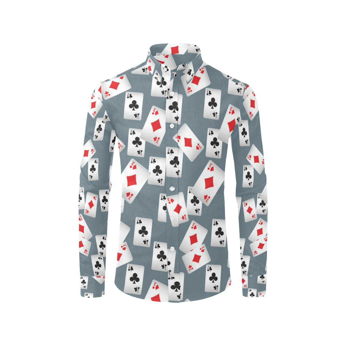 Poker Cards Pattern Print Design A05 Men's Long Sleeve Shirt