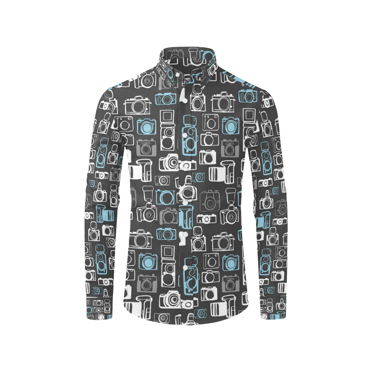 Camera Pattern Print Design 04 Men's Long Sleeve Shirt