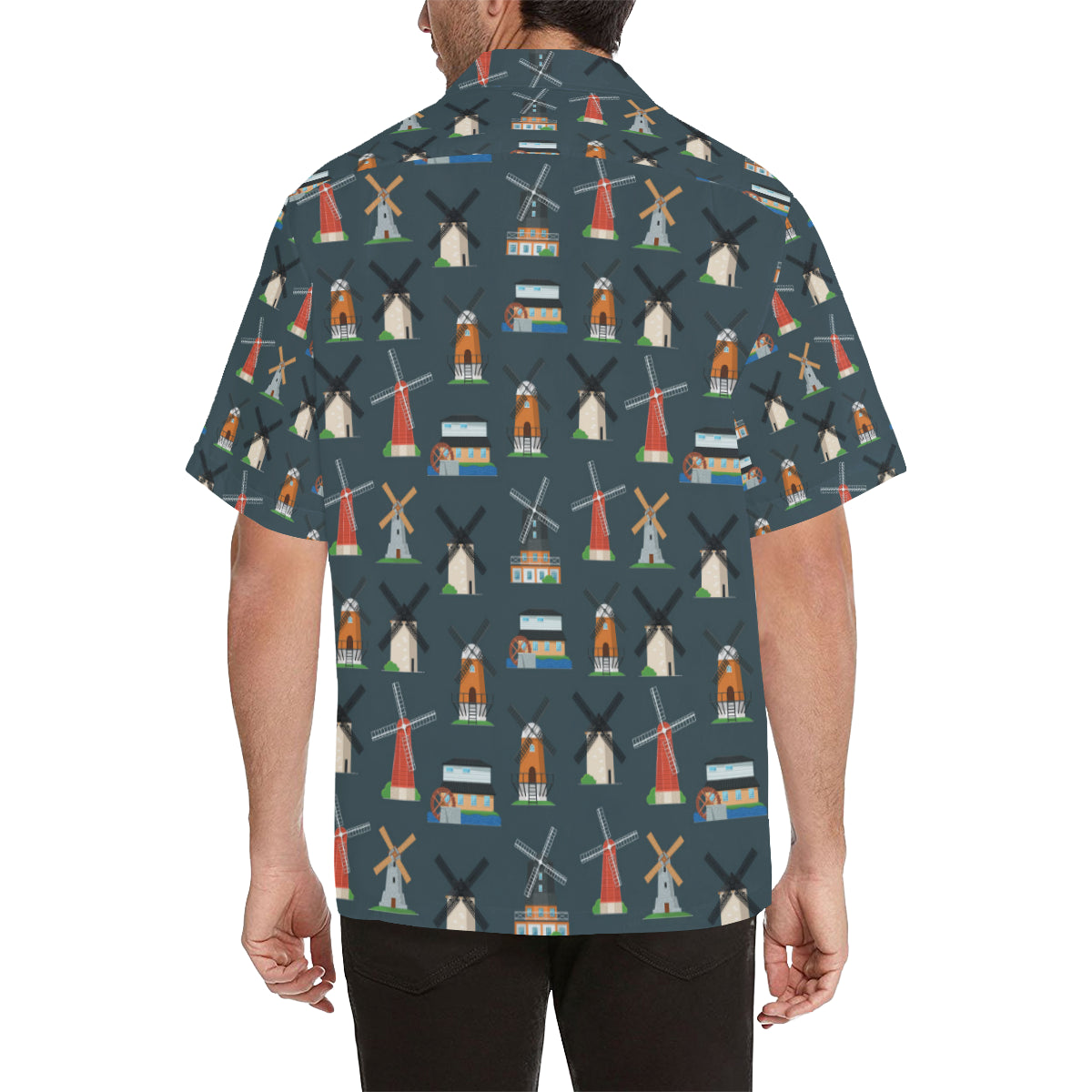 Windmill Pattern Print Design 04 Men's Hawaiian Shirt