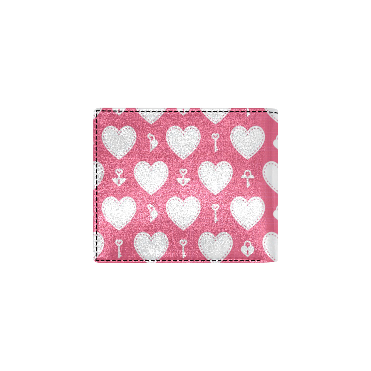 Heart Key Pattern Print Design HE09 Men's ID Card Wallet