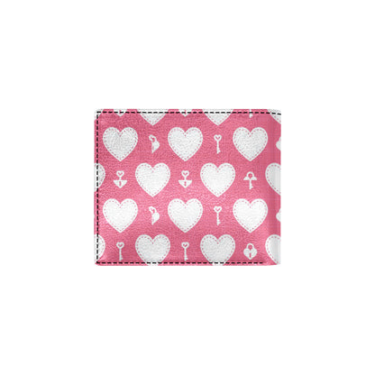 Heart Key Pattern Print Design HE09 Men's ID Card Wallet