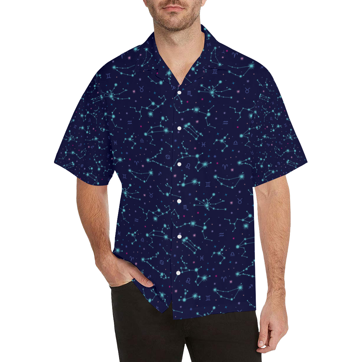 Constellation Pattern Print Design 01 Men's Hawaiian Shirt