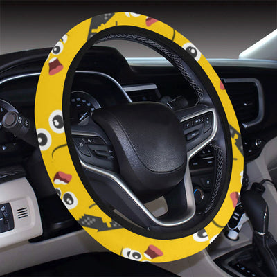 Emoji Face Print Pattern Steering Wheel Cover with Elastic Edge