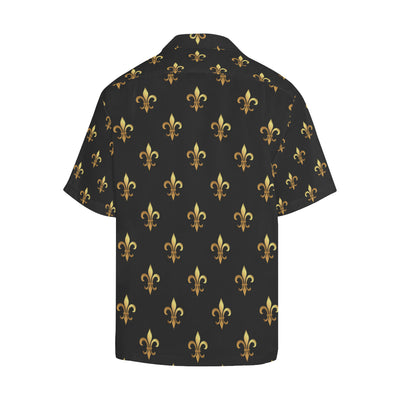 Fleur De Lis Gold Pattern Print Design 03 Men's Hawaiian Shirt