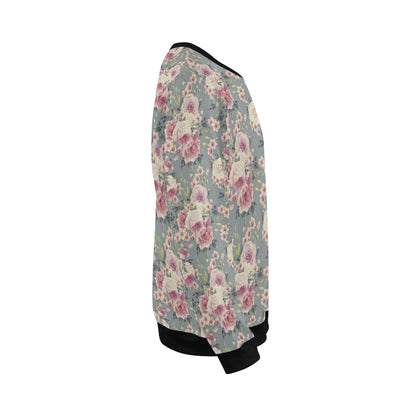 Peony Pattern Print Design PE05 Men Long Sleeve Sweatshirt