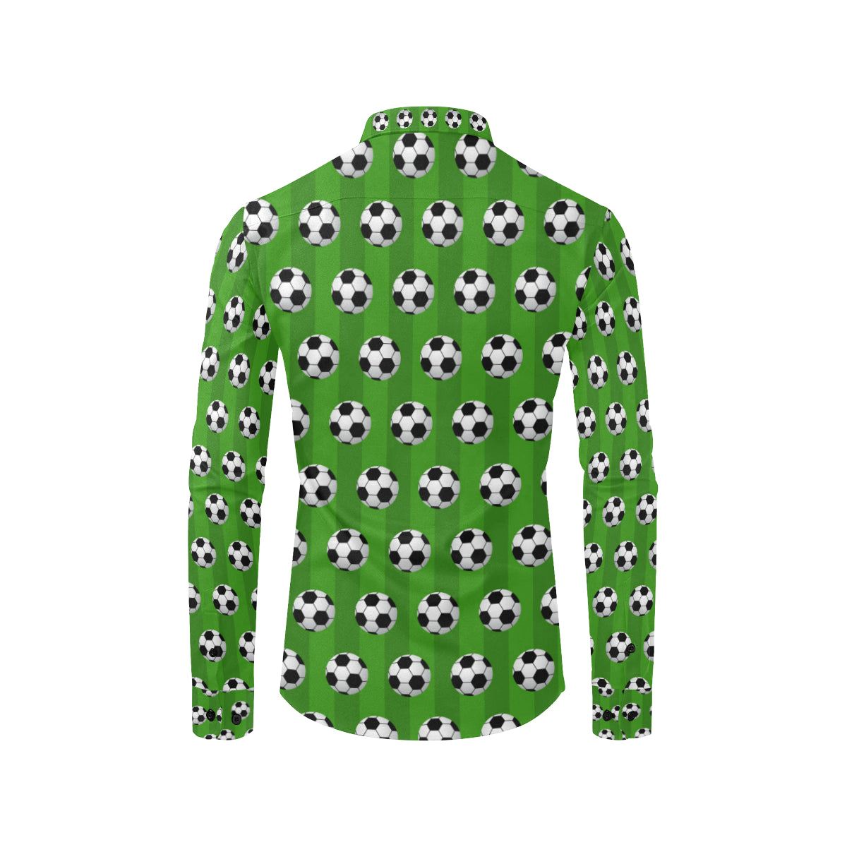 Soccer Ball Green Backgrpund Print Men's Long Sleeve Shirt