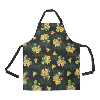 Pineapple Tropical Flower Print Pattern Apron with Pocket