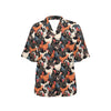 Chicken Print Pattern Women's Hawaiian Shirt