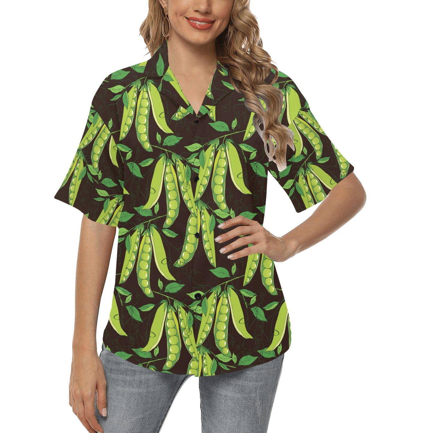 Peas Pattern Print Design A03 Women's Hawaiian Shirt