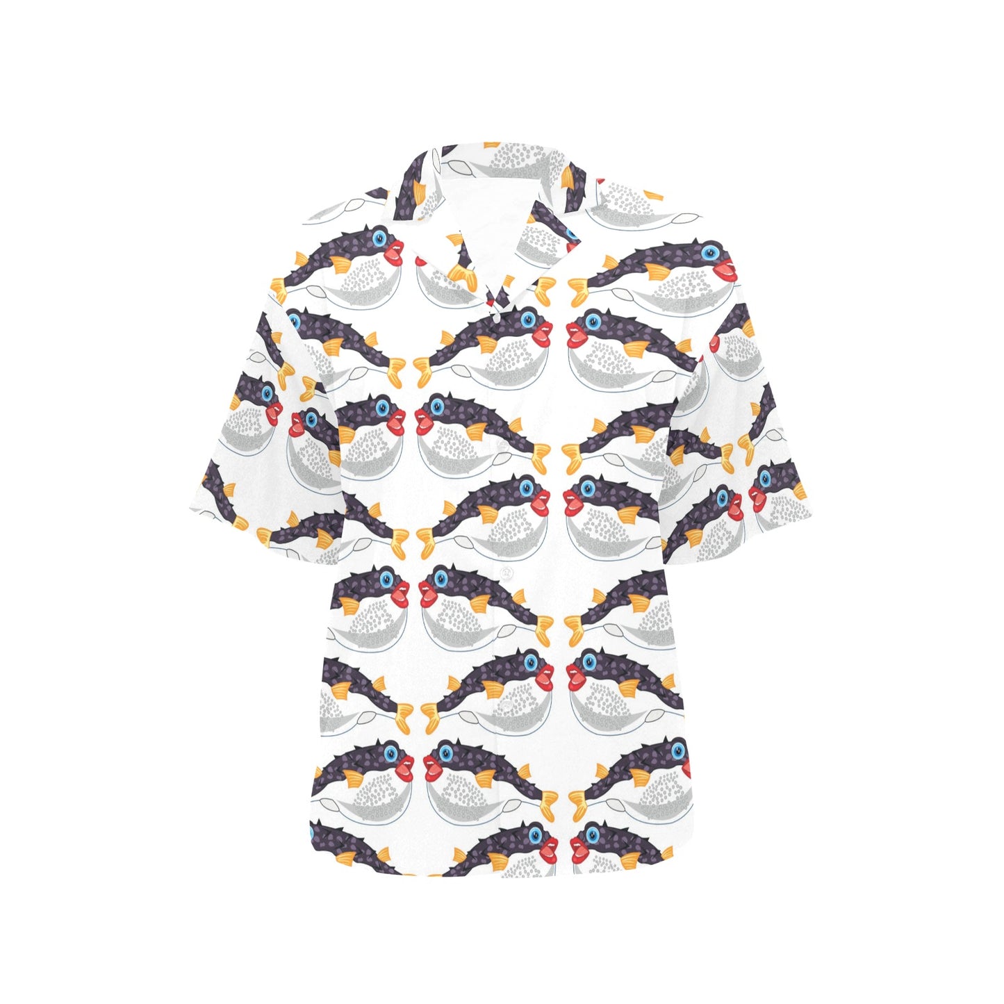 Fugu Pattern Print Design 03 Women's Hawaiian Shirt