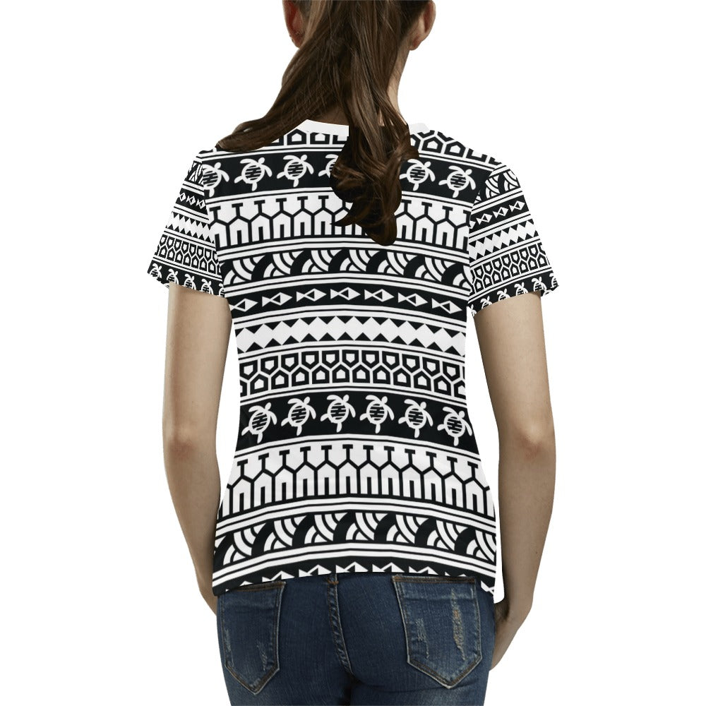 Samoan Pattern Print Design LKS303 Women's  T-shirt