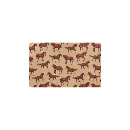 Brown Horse Print Pattern Kitchen Mat