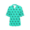 Shark Fin Pattern Women's Hawaiian Shirt