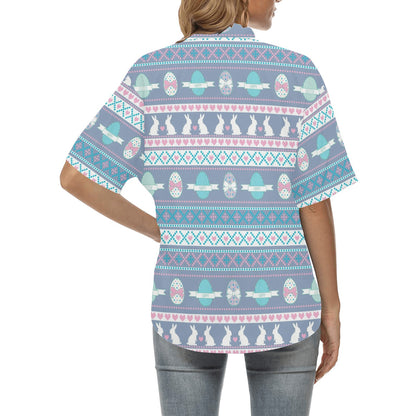 Easter Eggs Pattern Print Design RB013 Women's Hawaiian Shirt
