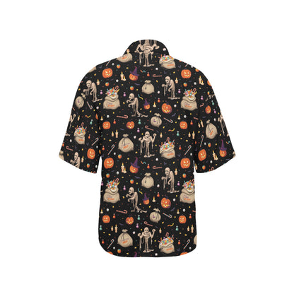Mummy Halloween Print Design LKS303 Women's Hawaiian Shirt