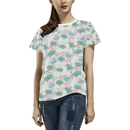 Water Lily Print Design LKS305 Women's  T-shirt