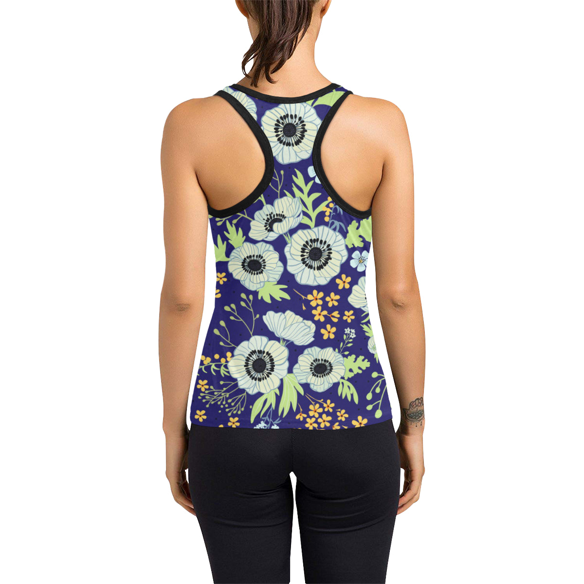 Anemone Pattern Print Design AM06 Women's Racerback Tank Top