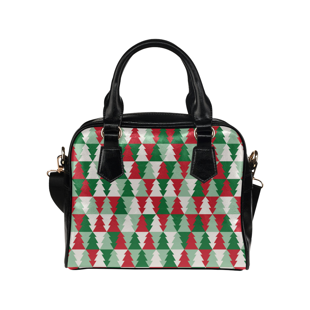 Christmas Tree Pattern Print Design 01 Shoulder Handbag
