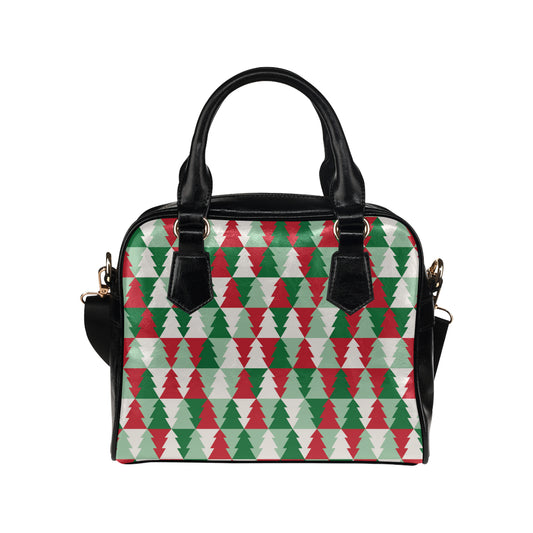 Christmas Tree Pattern Print Design 01 Shoulder Handbag