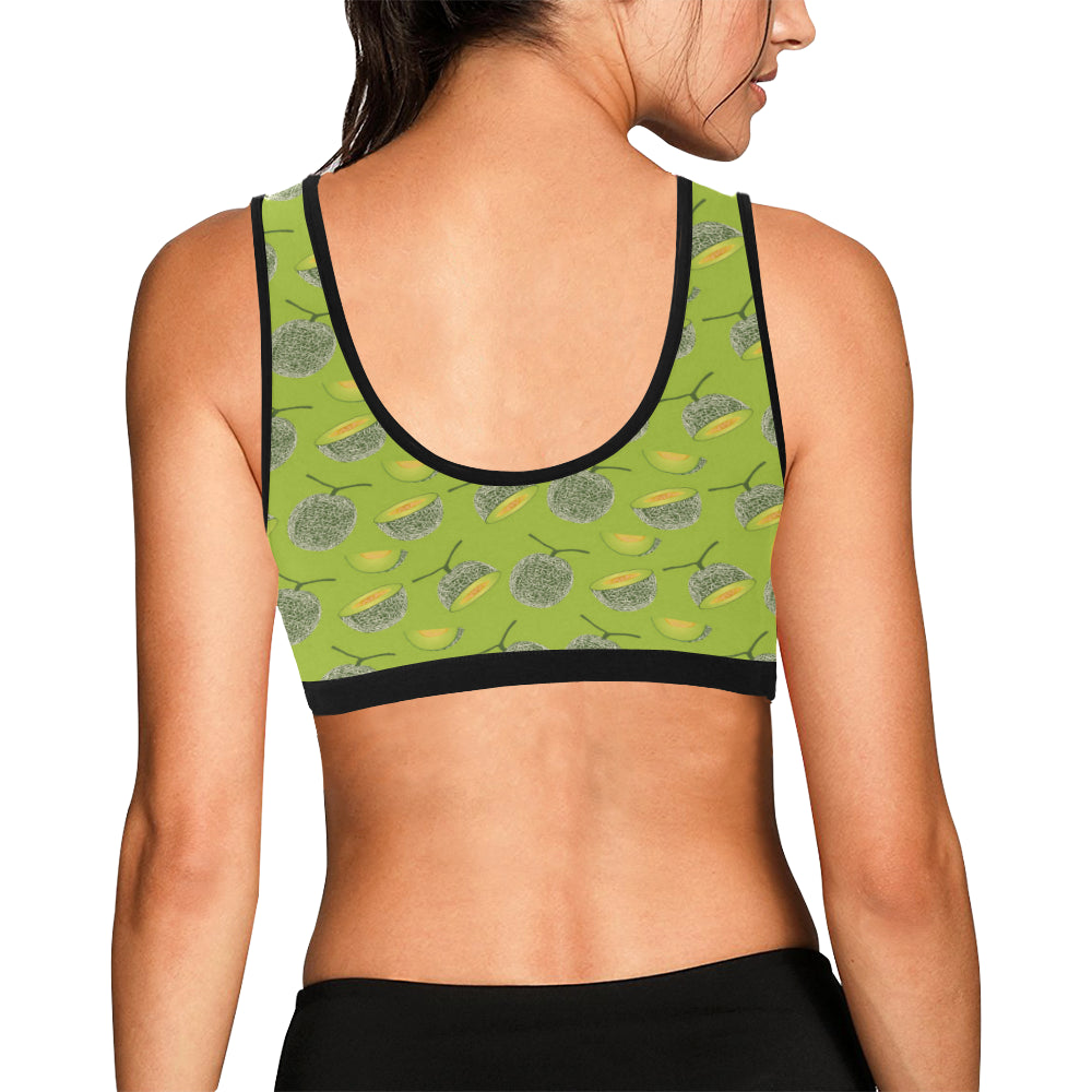 Cantaloupe Pattern Print Design 03 Sports Bra