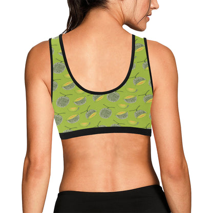 Cantaloupe Pattern Print Design 03 Sports Bra