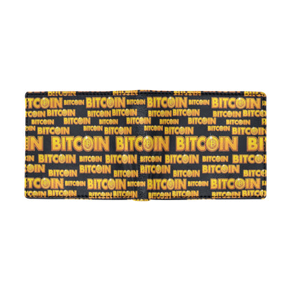 Bitcoin Pattern Print Design DO03 Men's ID Card Wallet