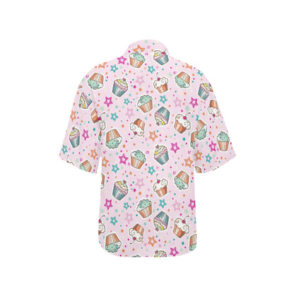 Cupcake Pattern Print Design CP03 Women's Hawaiian Shirt