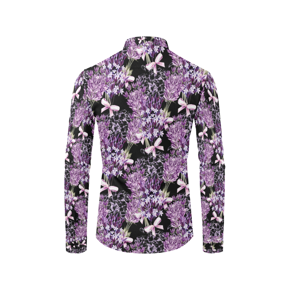 Lavender Pattern Print Design LV06 Men's Long Sleeve Shirt