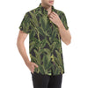 Banana Leaf Pattern Print Design BL04 Men's Short Sleeve Button Up Shirt