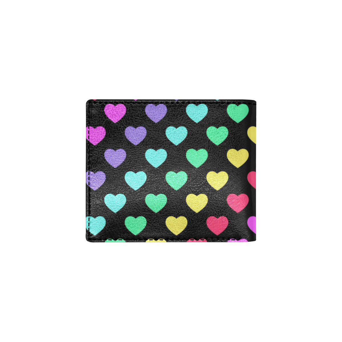 Heart Rainbow Pattern Print Design HE02 Men's ID Card Wallet