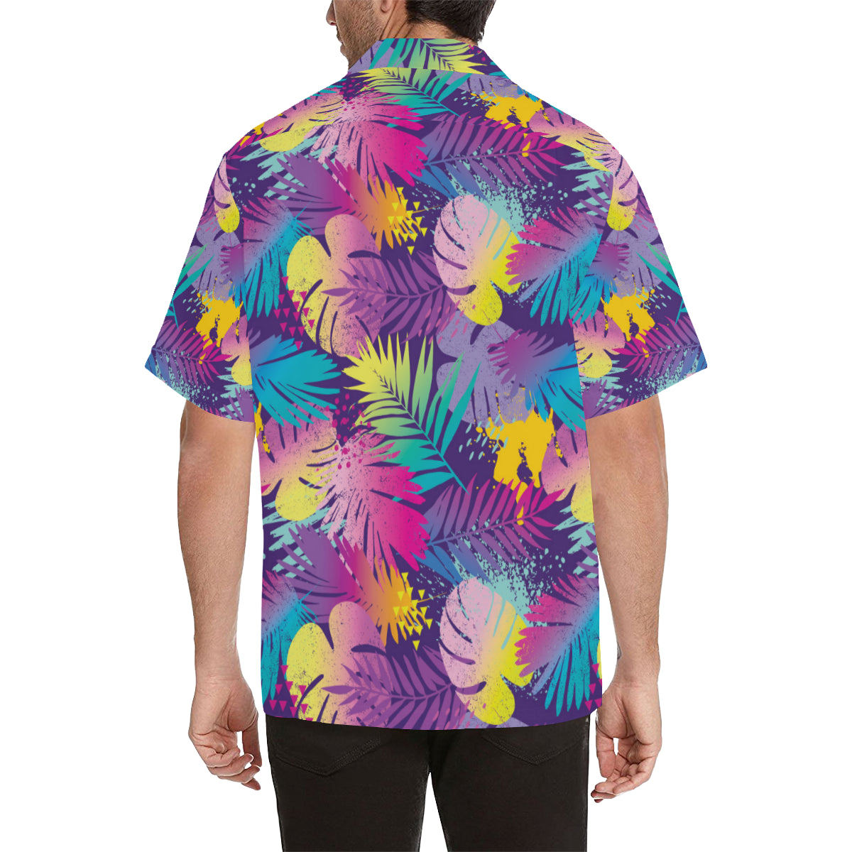 Palm Leaf Pattern Print Design A04 Men's Hawaiian Shirt