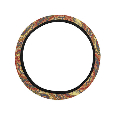 Boho Pattern Print Design 08 Steering Wheel Cover with Elastic Edge