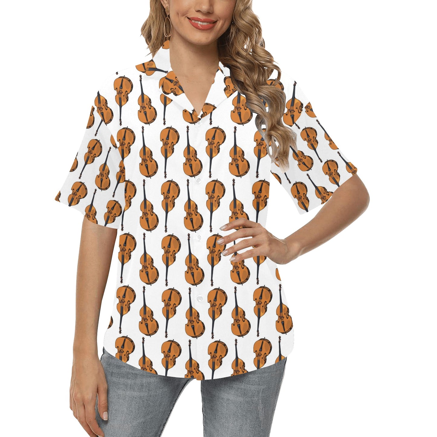 Cello Print Design LKS403 Women's Hawaiian Shirt