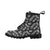 Feather Black White Design Print Women's Boots