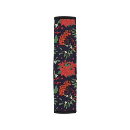 Poinsettia Pattern Print Design POT02 Car Seat Belt Cover
