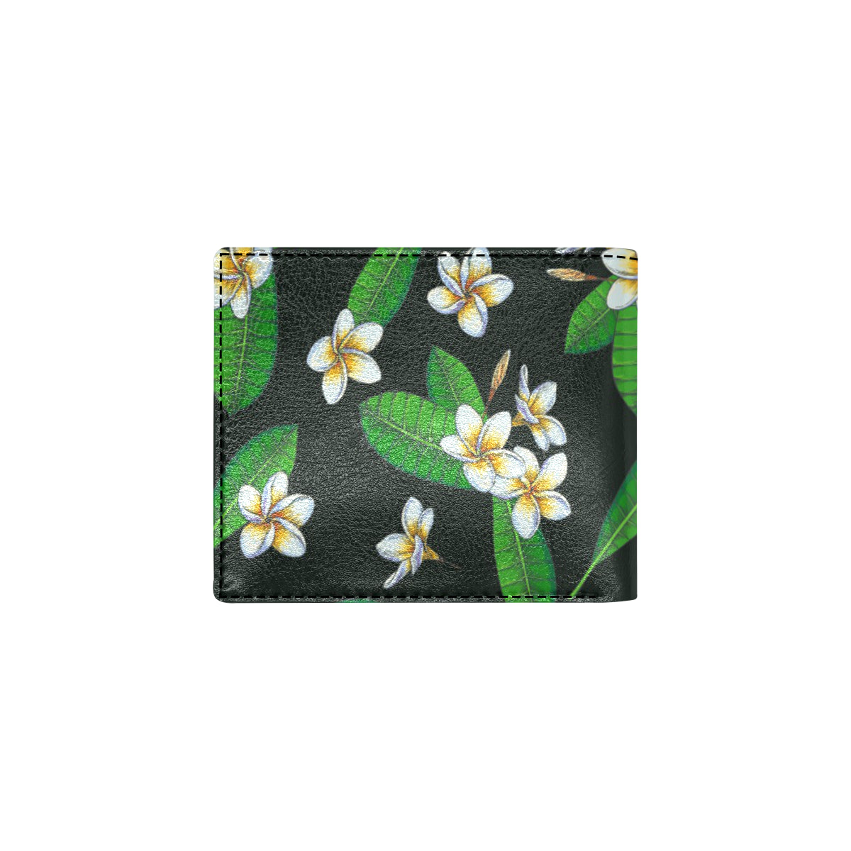 White Plumeria Pattern Print Design PM023 Men's ID Card Wallet