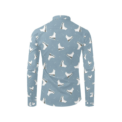 Ice Skate Pattern Print Design 02 Men's Long Sleeve Shirt