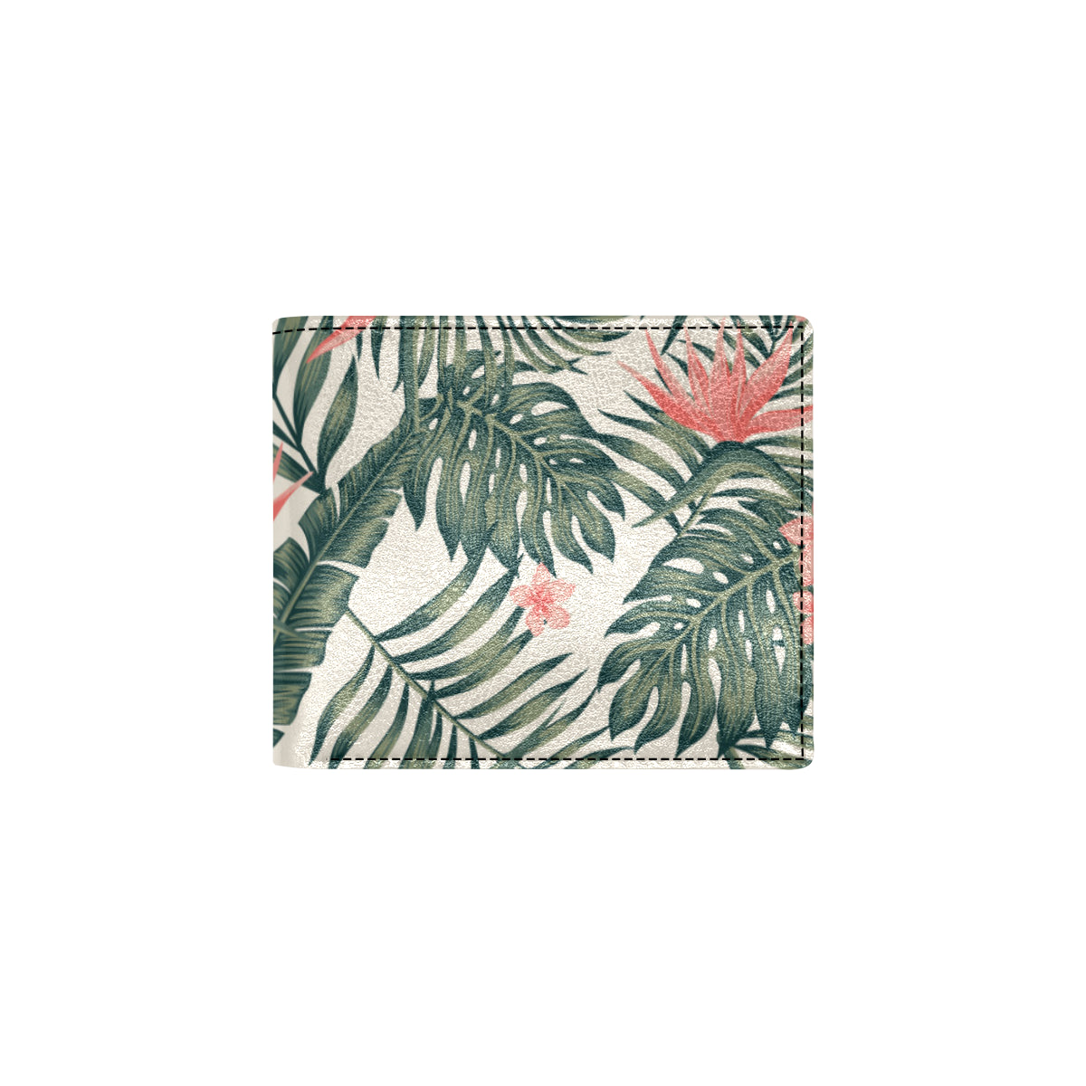 Tropical Flower Palm Leaves Men's ID Card Wallet
