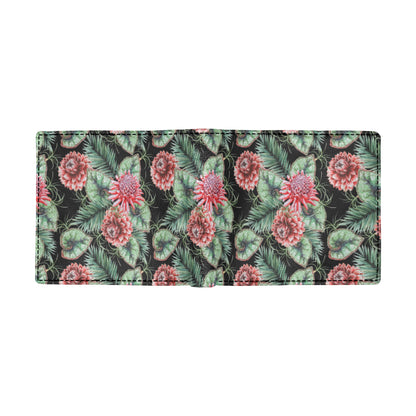 Dahlia Pattern Print Design DH06 Men's ID Card Wallet