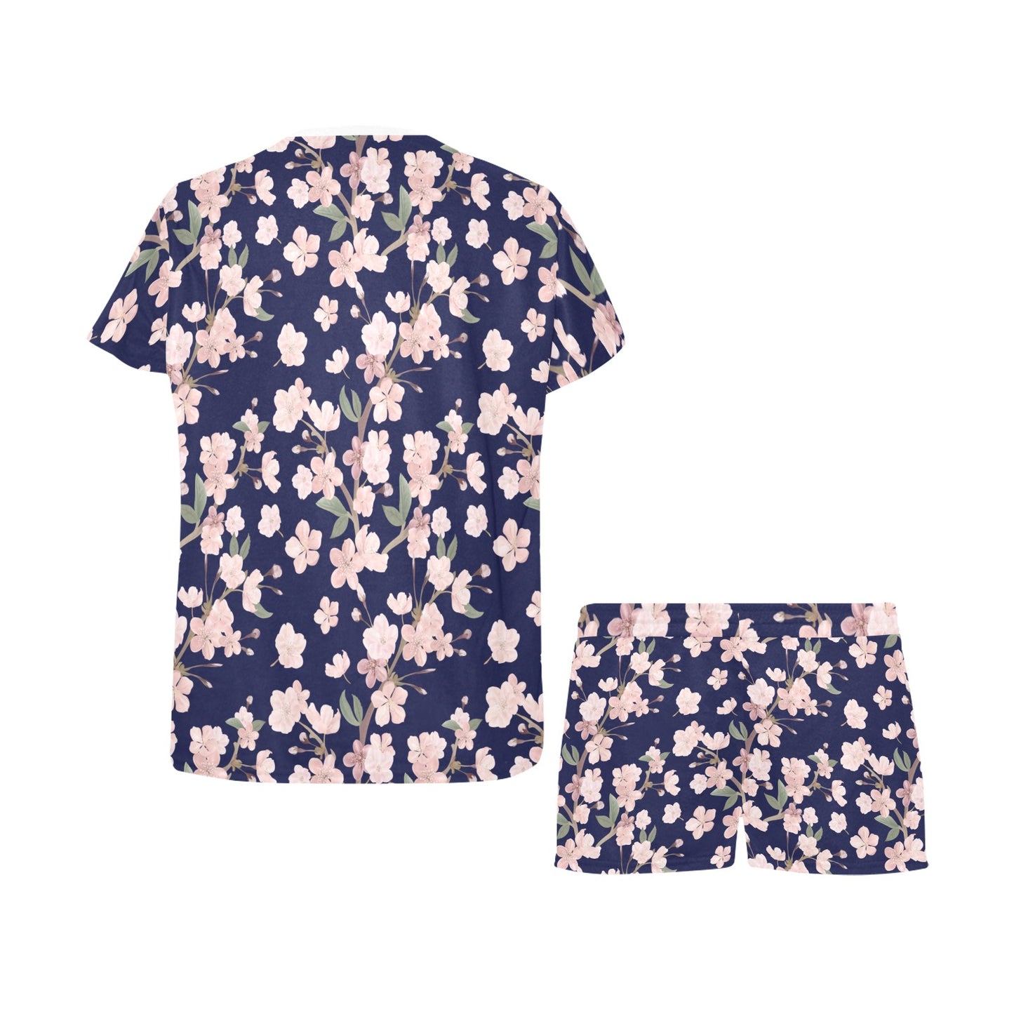 Sakura Print Design LKS301 Women's Short Pajama Set